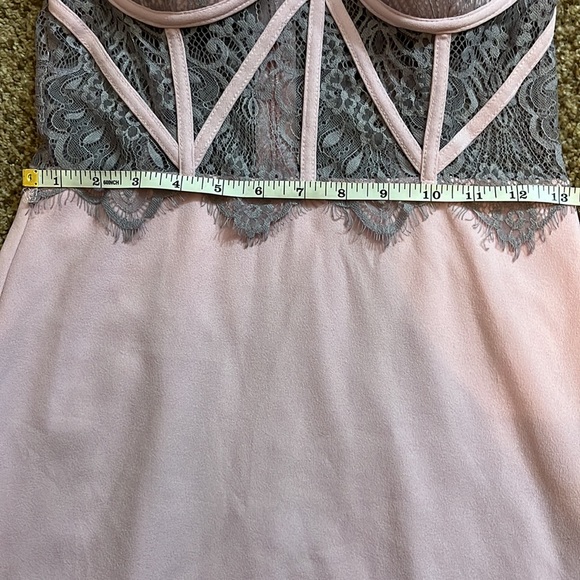 MadRag hand dyed lace bustier body con pink purple dress medium sheer cupped bra - Picture 11 of 12